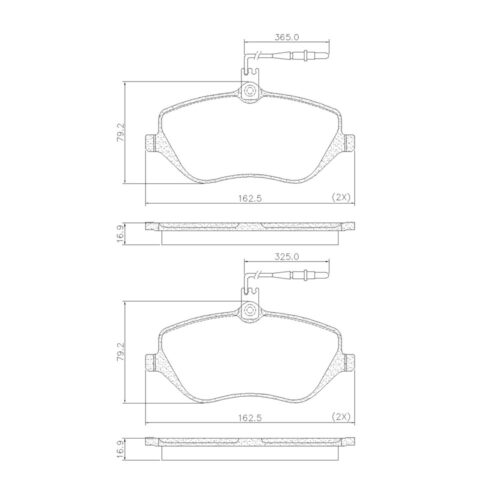 Pastillas de Freno (0834)(162MM) PEUGEOT 407, 408, 607 / CITROEN C5, C6 (04/...