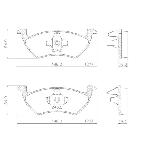 Pastillas de Freno (1049)(146MM) VW GOL TREND, SAVEIRO, VOYAGE,
