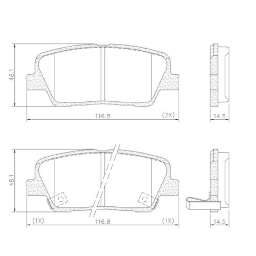 Pastillas de Freno (0996)(117MM) KIA SORRENTO (11/...)/ HYUNDAI SANTA FE TRASER