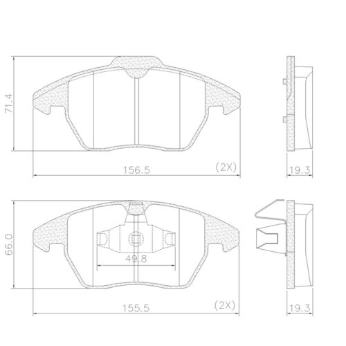Pastillas de Freno (1150) (156MM) PEUGEOT 308CC/ 3008/ RCZ/ 5008 1.6-2.0 16V