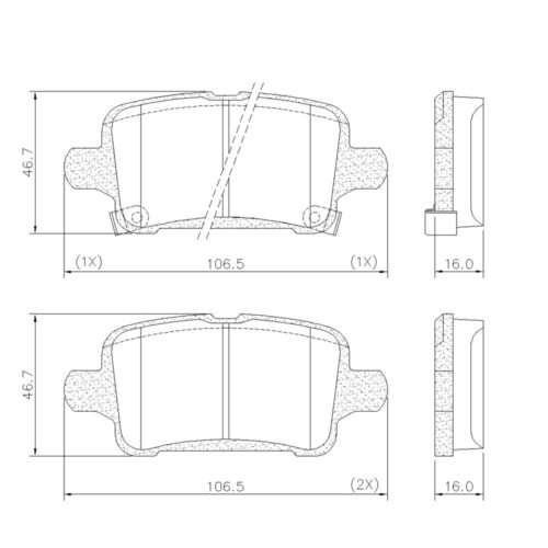 Pastillas de Freno (0000)(106MM) CHEVROLET CAMARO- EQUINOX 1.5 (18/...) TRASERA
