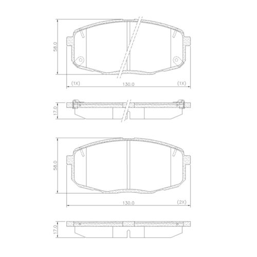 Pastillas de Freno (0899)(130MM) HYUNDAI I30 / KIA CARENS II - CEED (02/..)