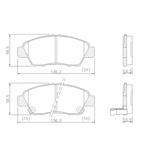 Pastillas de Freno (0952)(136MM) HONDA FIT II - INSIGHT II (08/..), CIVIC