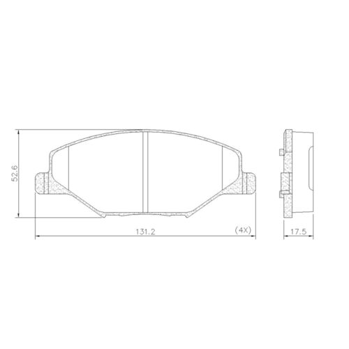 Pastillas de Freno (1143)(131MM) VW POLO NUEVO/ VENTO (MZ-3274M)