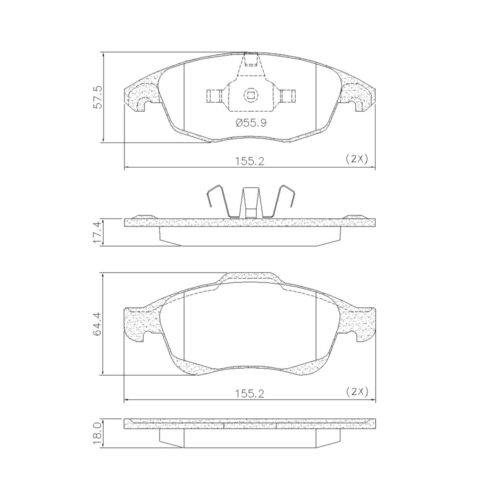 Pastillas de Freno (0950)(155MM) CITROEN BERLINGO/ PEUGEOT 5008- PARTNER/
