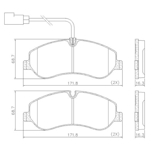 Pastillas de Freno (1134)(171MM) FORD TOURNEO, FORD TRANSIT VI DEL.