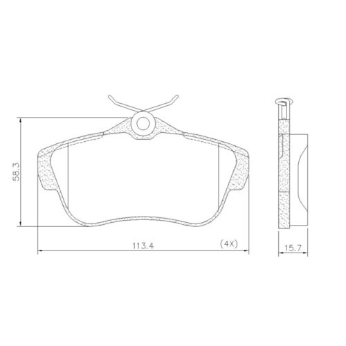 Pastillas de Freno (0917)(113MM)PEUGEOT EXPERT/ FIAT SCUDO TRASERA/ CITROEN
