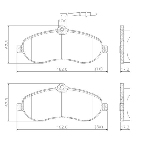 Pastillas de Freno (0916)(162MM) PEUGEOT EXPERT / FIAT ESCUDO / CITROEN JUMPY