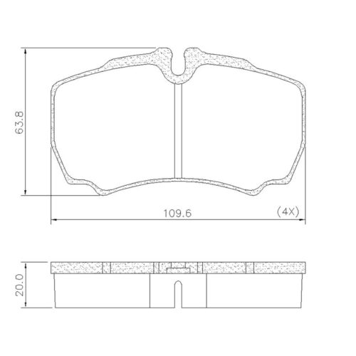 Pastillas de Freno (1095) (109MM) IVECO DAILY II  TRASERA