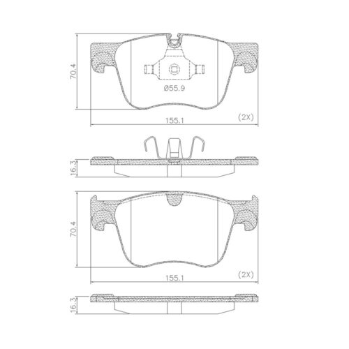 Pastillas de Freno (1211) (155MM) PEUGEOT 308-3008/ CITROEN C4 1.6-2.0