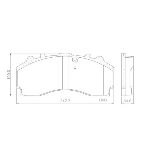 Pastillas de Freno (    )(247MM) SCANIA G-R 440/480/540- K-410