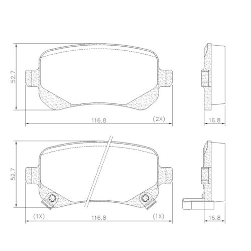 Pastillas de Freno (0956)(116MM) DODGE CARAVAN - JOURNEY / CHRYSLER VOYAGE