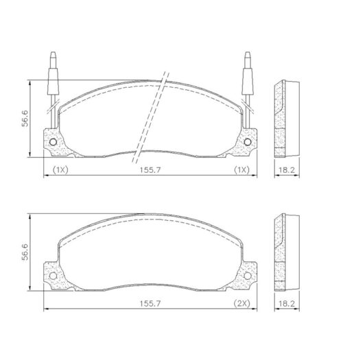 Pastillas de Freno (0201) (156MM) RENAULT TRAFIC 1400 - 2000/ RODEO (84/)/