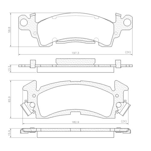 Pastillas de Freno (0027)(197MM-183MM) JEEP WAGONEER / CHEVROLET C-10 SILVERADO