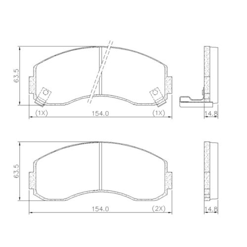 Pastillas de Freno (0406)(154MM) ASIA MOTOR TOPIC / KIA K-2700 (MZ-3147M)