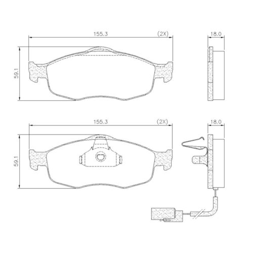 Pastillas de Freno (0331) (155MM-156MM) FORD MONDEO 2.0 16V (94/..) (MZ-3114/1M