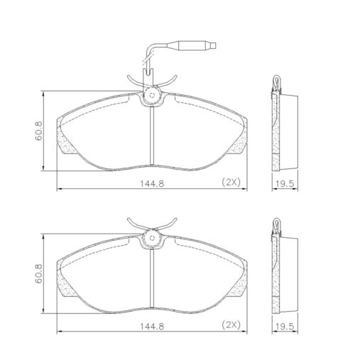 Pastillas de Freno (0327) (144MM) PEUGEOT BOXER /CITROEN JUMPER / FIAT DUCATO