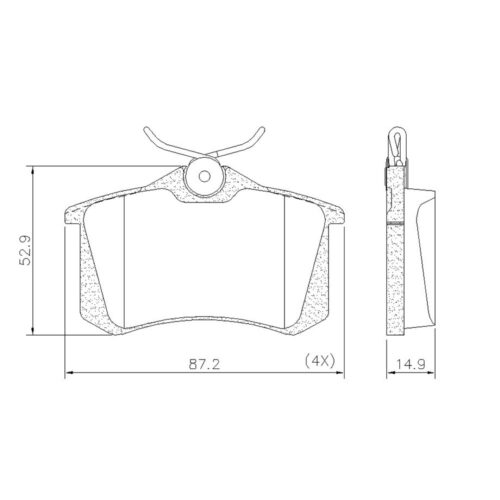 Pastillas de Freno (0184) (86MM) PEUGEOT 306, 405 /VW GOLF, BORA / MEGANE TRAS