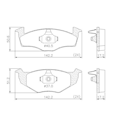 Pastillas de Freno (0370) (141MM) VW POLO-GOLF/SEAT CORDOBA/ AUDI A3 (DIS.SOL)