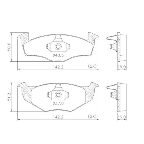 Pastillas de Freno (0455)(141MM) VW POLO, GOLF, FOX / SEAT IBIZA, CORDOBA, TO