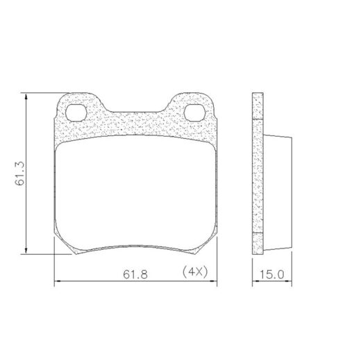 Pastillas de Freno (0175) (61MM) CHEVROLET VECTRA 2.0/2.2 TRASERA, OMEGA 2.0