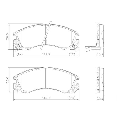 Pastillas de Freno (0154) (150MM) DODGE TALOON / MITSUBISHI 3000-NATIVA