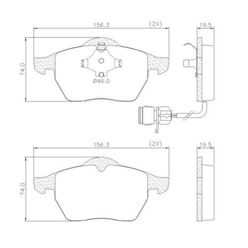 Pastillas de Freno (0550)(156MM) CHEVROLET VECTRA / VW PASSAT / AUDI A4