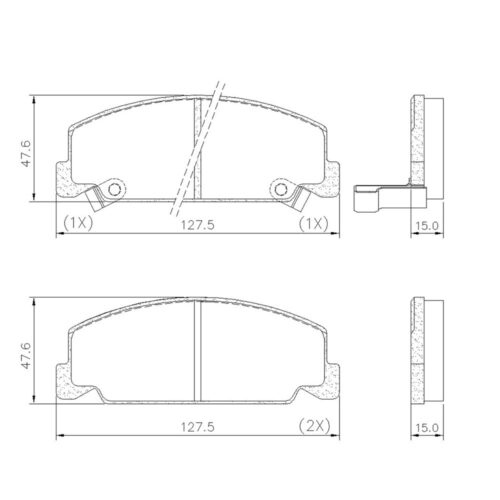 Pastillas de Freno (0090) (127MM) HONDA CIVIC 1.4, 1.5, 1.6 (91/..)/ ACCORD