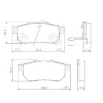 Pastillas de Freno (0953)(88MM) HONDA FIT II, CIVIC VI, CRX III, CITY TRASERA