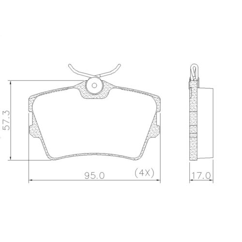 Pastillas de Freno (0411)(95MM) VOLKSWAGEN TRANSPORTER TRASERA