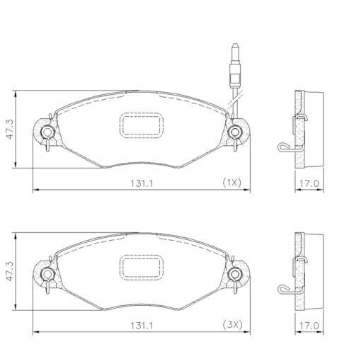 Pastillas de Freno (0481)(130MM) CITROEN XSARA/ PEUGEOT 206/ RENAULT KANGOO