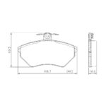 Pastillas de Freno (0513)(118MM) VOLKSWAGEN CADDY - GOLF - PASSAT / AUDI A4
