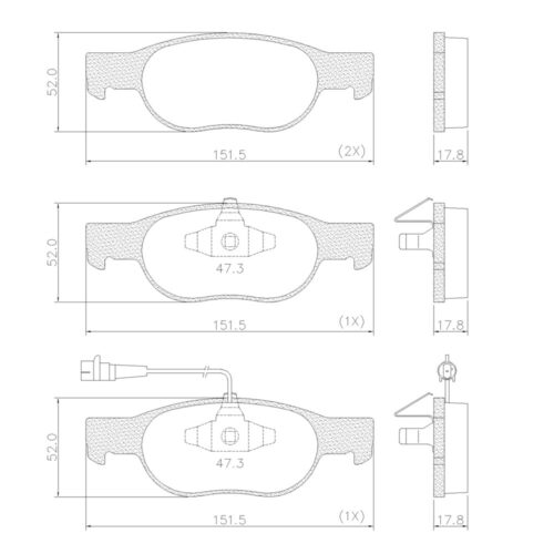 Pastillas de Freno (0499) (151MM) ALFA ROMEO 145-146/ FIAT BRAVA-MAREA