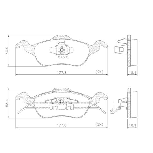 Pastillas de Freno (0539)(177MM) FORD FOCUS (99/..) SIST. TEVES (MZ-3108M)