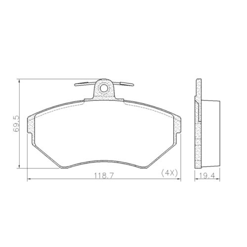 Pastillas de Freno (0514)(118MM) VW GOLF, PASSAT / AUDI A4 / SEAT IBIZA CORDO