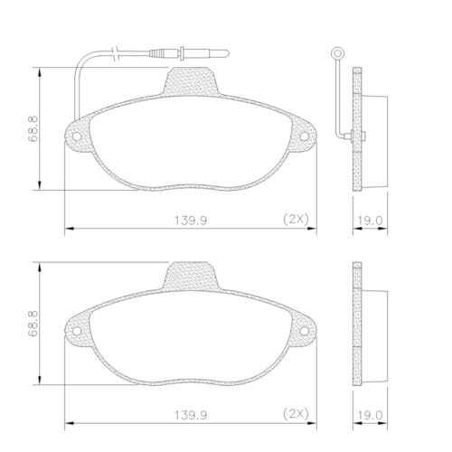 Pastillas de Freno (0586)(140MM) PEUGEOT EXPERT, 806 / CITROEN JUMPER / DUCATO