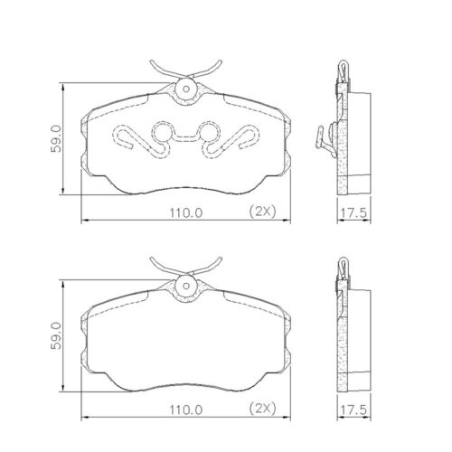 Pastillas de Freno (0332) (109MM) FORD GALAXI / VW QUANTUM-GOL-SANTANA