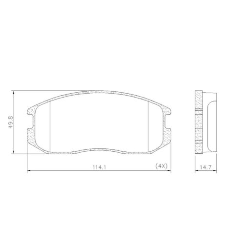 Pastillas de Freno (0150) (114MM) MITSUBISHI COLT - GALANT - LANCER / PROTON