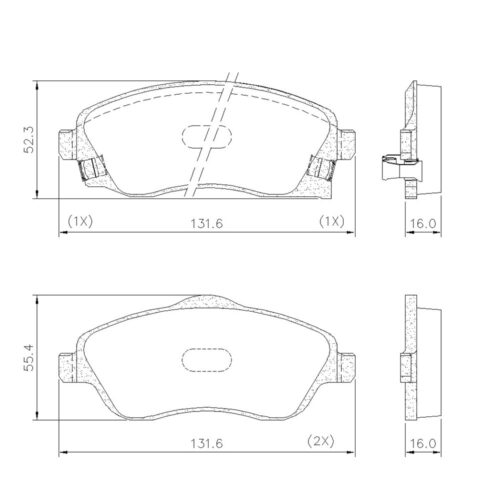 Pastillas de Freno (0687)(131MM) CHEVROLET CORSA II (00/..)(MZ-3166M)