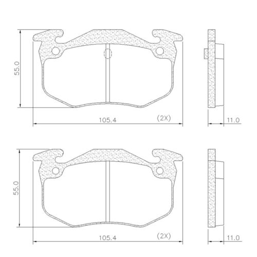 Pastillas de Freno (0193) (105MM) PEUGEOT 306-405 /RENAULT CLIO-19 TRASERA