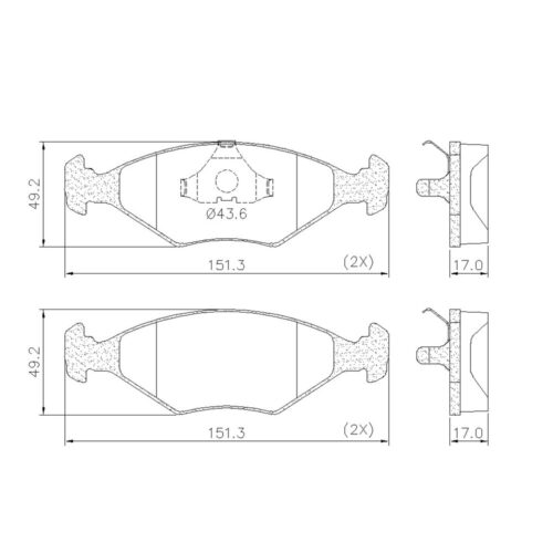 Pastillas de Freno (0457)(151MM) FIAT FIORINO / PALIO C/ARAÑA GRANDE