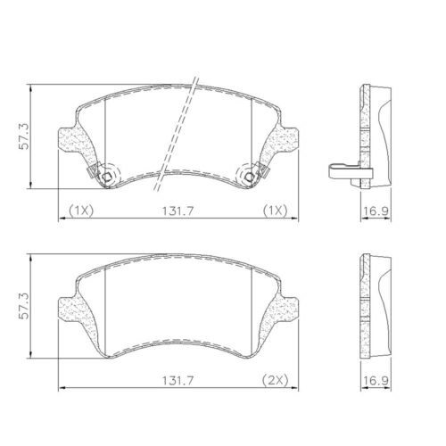 Pastillas de Freno (0716)(131MM) TOYOTA COROLLA 1.6 - 1.8 16V (NAFTA)(MZ-3163M)