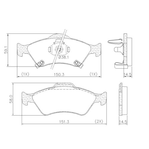 Pastillas de Freno (0805)(151MM) HONDA  FIT   (03/..)  (MZ-3173M)