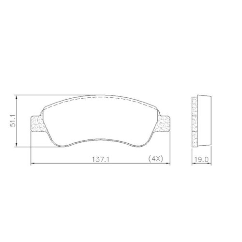 Pastillas de Freno (0688)(136MM) CITROEN XSARA BERLINGO / PEUGEOT 206, 307. 301