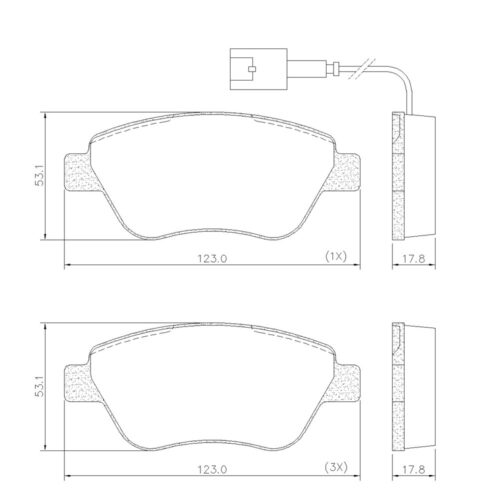 Pastillas de Freno (0736)(122MM) FIAT STILO - QUBO - IDEA (MZ-3178M)