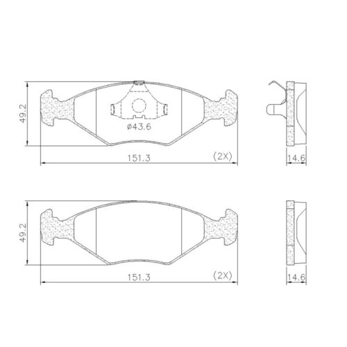 Pastillas de Freno (0751)(151MM) VW GOL - SAVEIRO - PALIO (DISCOS VENTILADOS)