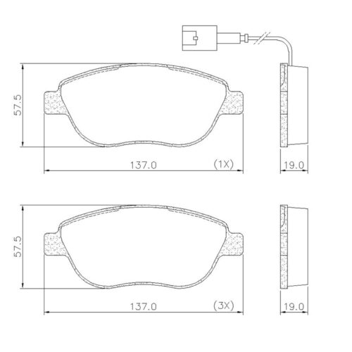 Pastillas de Freno (0737)(136MM) FIAT STILO 1.8 16V