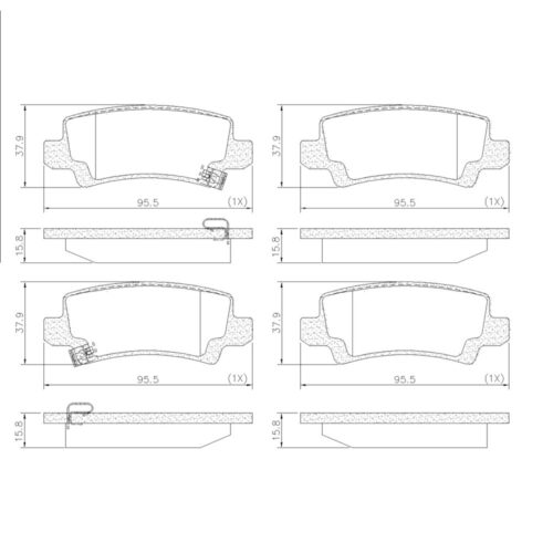 Pastillas de Freno (0780)(95MM) TOYOTA COROLLA '05 ( TRASERA ) (MZ-3177M)