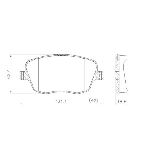 Pastillas de Freno (0792)(131MM) VOLKSWAGEN POLO / SEAT IBIZA, CORDOBA
