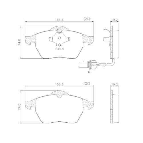 Pastillas de Freno (0677)(156MM) AUDI A4 - A6 / VW PASSAT
